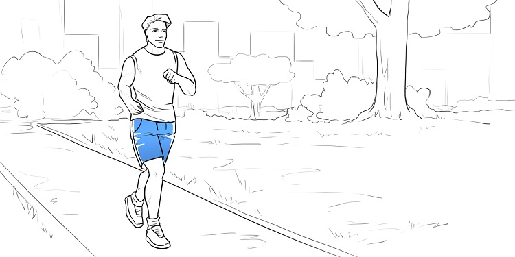Illustrated man Jogging